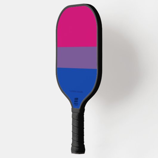 SlipperyJoe's Bisexual Pride Flag lavender-roze bl Pickleball Paddle (Links)