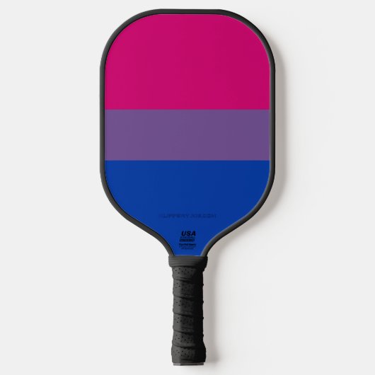 SlipperyJoe's Bisexual Pride Flag lavender-roze bl Pickleball Paddle (Voorkant)
