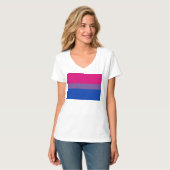 SlipperyJoe's Bisexual Pride Flag lavender-roze bl T-shirt (Voorkant volledig)
