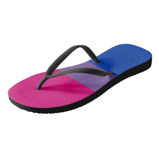 SlipperyJoe's Bisexual Pride Flag lavender-roze bl Teenslippers (Schuin)