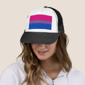 SlipperyJoe's Bisexual Pride Flag lavender-roze bl Trucker Pet (In situ)