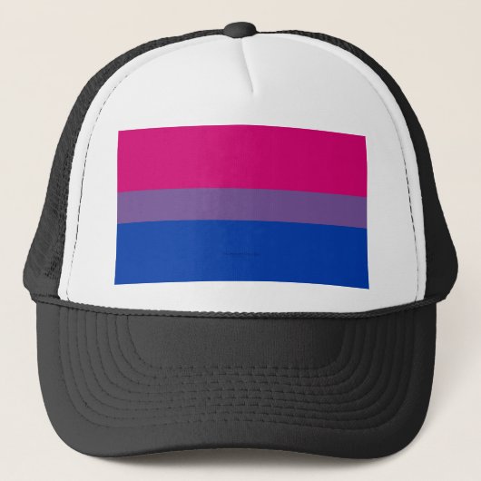 SlipperyJoe's Bisexual Pride Flag lavender-roze bl Trucker Pet (Voorkant)