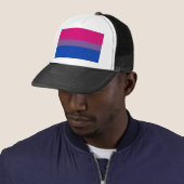 SlipperyJoe's Bisexual Pride Flag lavender-roze bl Trucker Pet (In situ)