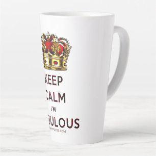 SlipperyJoe's blijf kalm fabulous gouden kroon roo Latte Mok