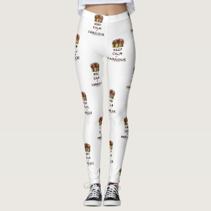 SlipperyJoe's blijf kalm fabulous gouden kroon roo Leggings