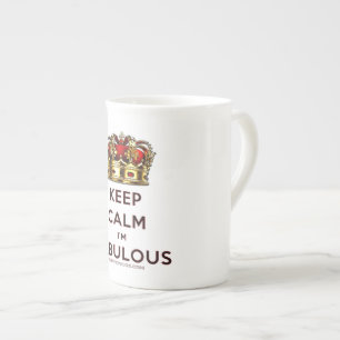 SlipperyJoe's blijf kalm fabulous gouden kroon roo Porselein Kop