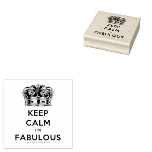 SlipperyJoe's blijf kalm fabulous gouden kroon roo Rubberstempel