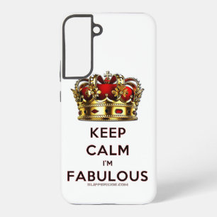 SlipperyJoe's blijf kalm fabulous gouden kroon roo Samsung Galaxy Hoesje