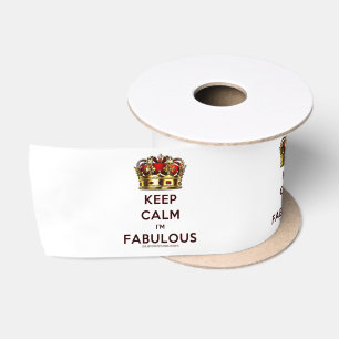 SlipperyJoe's blijf kalm fabulous gouden kroon roo Satijnen Lint