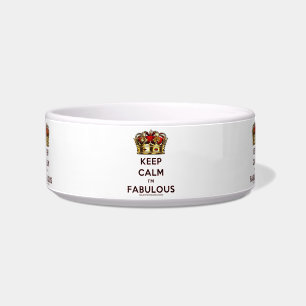 SlipperyJoe's blijf kalm fabulous gouden kroon roo Voerbakje