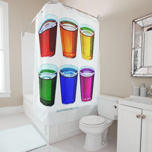 SlipperyJoe's borrelglaasje met vloeibare trots kl Douchegordijn (In situ)