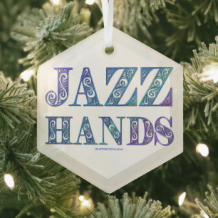SlipperyJoe's Broadway-musical Jazz Hands queer ca Glas Ornament