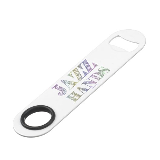 SlipperyJoe's Broadway-musical Jazz Hands queer ca Speed Flessenopener (Voorkant Gekanteld)