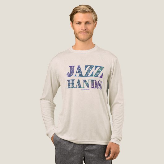 SlipperyJoe's Broadway-musical Jazz Hands queer ca Tri-Blend Shirt (Voorkant)