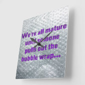 SlipperyJoe's bubbelomslag die een grappig gezegde Vierkante Klok (Hoek)