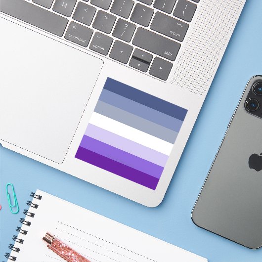 SlipperyJoe's Butch Lesbische Pride Vlag gay gesch Sticker (Laptop met iPhone)