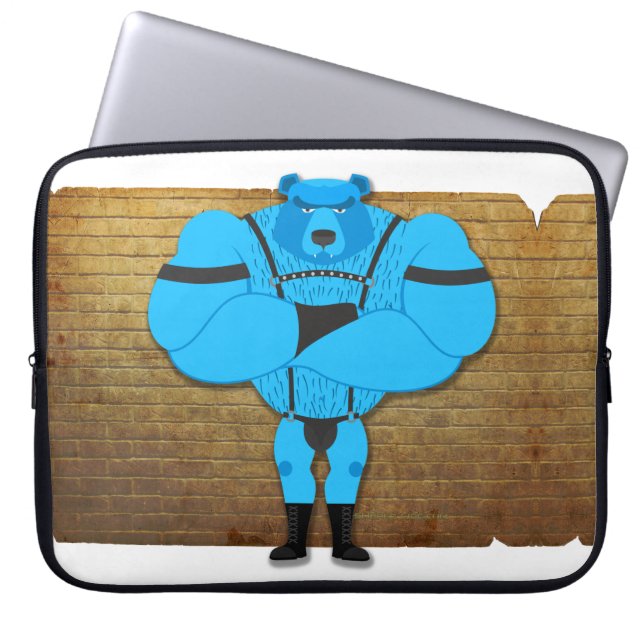 SlipperyJoe's cartoon voor homospieren beer door h Laptop Sleeve (Voorkant)