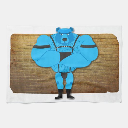 SlipperyJoe's cartoon voor homospieren beer door h Theedoek (Horizontaal)