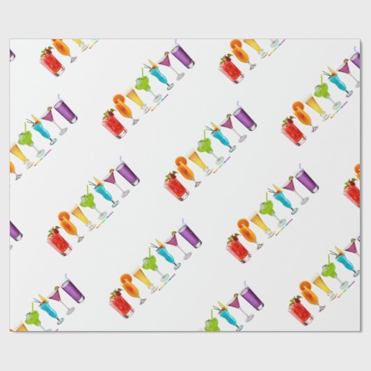 SlipperyJoe's Cheers alcohol cocktail trots neon c Cadeaupapier (Vlak)