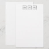 SlipperyJoe's CTRL ALT DEL computer toetsenbord kn Briefpapier (Voorkant / Achterkant)
