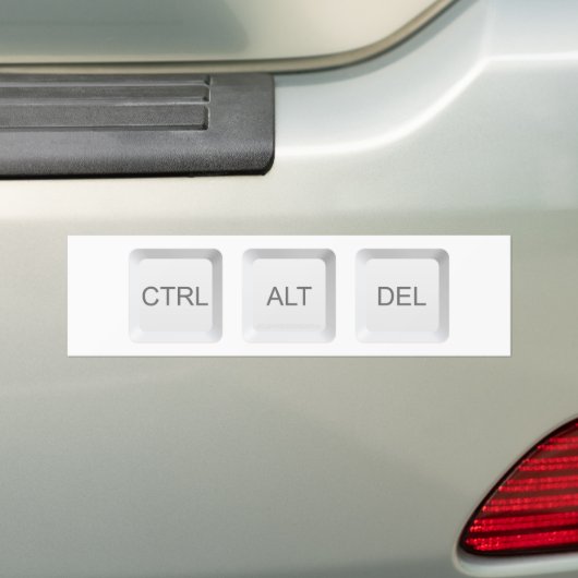 SlipperyJoe's CTRL ALT DEL computer toetsenbord kn Bumpersticker (Op auto)