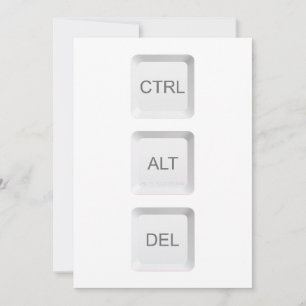 SlipperyJoe's CTRL ALT DEL computer toetsenbord kn Feestdagenkaart