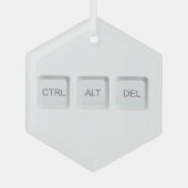 SlipperyJoe's CTRL ALT DEL computer toetsenbord kn Glas Ornament (Voorkant)