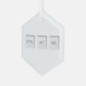SlipperyJoe's CTRL ALT DEL computer toetsenbord kn Glas Ornament (Voorkant links)