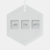 SlipperyJoe's CTRL ALT DEL computer toetsenbord kn Glas Ornament (Achterkant)