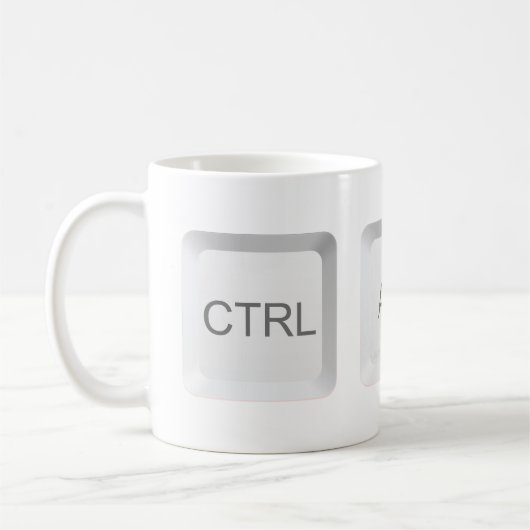 SlipperyJoe's CTRL ALT DEL computer toetsenbord kn Koffiemok (Links)