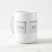 SlipperyJoe's CTRL ALT DEL computer toetsenbord kn Koffiemok (Voorkant links)