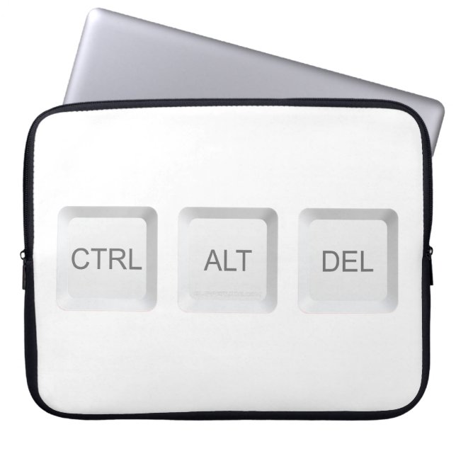 SlipperyJoe's CTRL ALT DEL computer toetsenbord kn Laptop Sleeve (Voorkant)