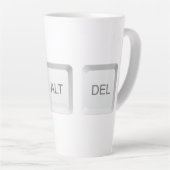 SlipperyJoe's CTRL ALT DEL computer toetsenbord kn Latte Mok (Rechterhoek)