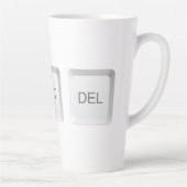SlipperyJoe's CTRL ALT DEL computer toetsenbord kn Latte Mok (Rechts)