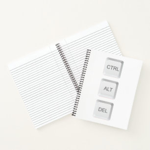 SlipperyJoe's CTRL ALT DEL computer toetsenbord kn Notitieboek
