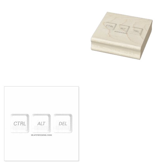 SlipperyJoe's CTRL ALT DEL computer toetsenbord kn Rubberstempel (Gestempeld)