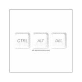 SlipperyJoe's CTRL ALT DEL computer toetsenbord kn Rubberstempel (Afrduk)