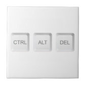 SlipperyJoe's CTRL ALT DEL computer toetsenbord kn Tegeltje (Voorkant)