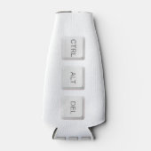 SlipperyJoe's CTRL ALT DEL knoppen drie witte com Flesjeskoeler (Voorkant)