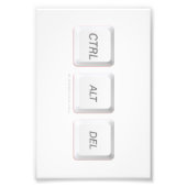 SlipperyJoe's CTRL ALT DEL knoppen drie witte com Foto Afdruk (Voorkant)
