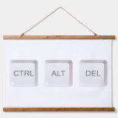 SlipperyJoe's CTRL ALT DEL knoppen drie witte com Hangend Wandkleed (Voorkant)