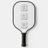 SlipperyJoe's CTRL ALT DEL knoppen drie witte com Pickleball Paddle (Achterkant)
