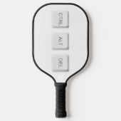 SlipperyJoe's CTRL ALT DEL knoppen drie witte com Pickleball Paddle (Voorkant)
