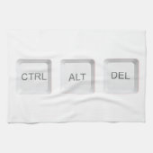 SlipperyJoe's CTRL ALT DEL knoppen drie witte com Theedoek (Horizontaal)