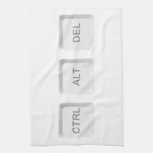SlipperyJoe's CTRL ALT DEL knoppen drie witte com Theedoek (Verticaal)