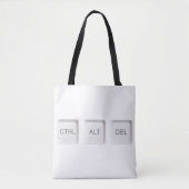 SlipperyJoe's CTRL ALT DEL knoppen drie witte com Tote Bag (Voorkant)