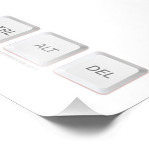 SlipperyJoe's CTRL ALT DEL toetsenbordknoppen geek Foto Afdruk