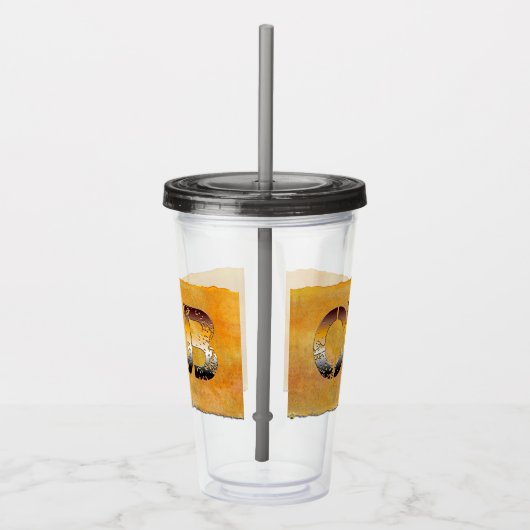 SlipperyJoe's cub beer woord sinaasappel-bruine ti Acryl Drinkbeker (Rechts)