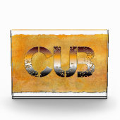 SlipperyJoe's cub beer woord sinaasappel-bruine ti Fotoblokken (Voorkant)