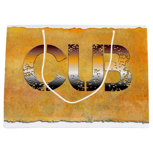 SlipperyJoe's cub beer woord sinaasappel-bruine ti Groot Cadeauzakje (Voorkant)